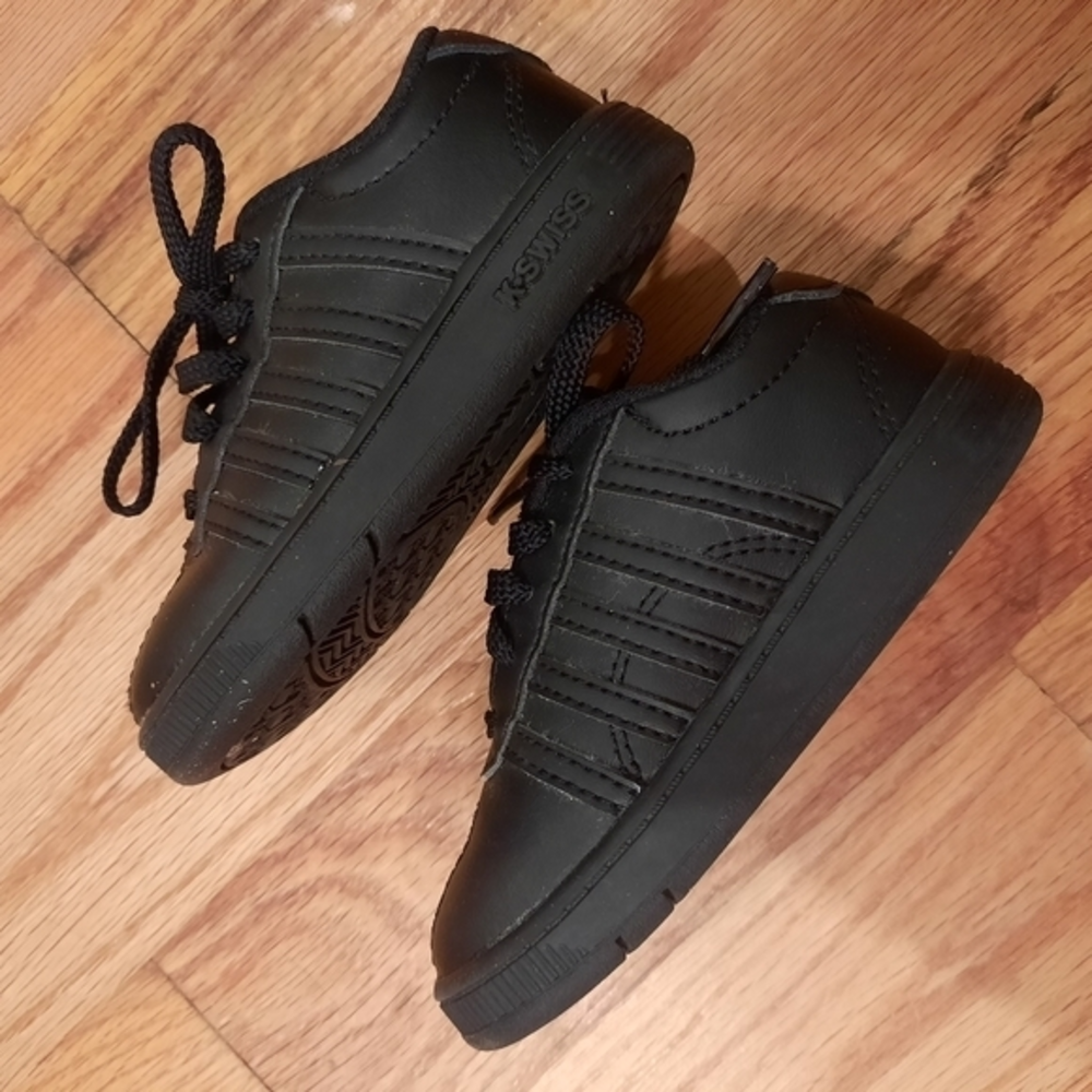 K-Swiss Black Leather Sneakers - Infant Shoes Size 6‎